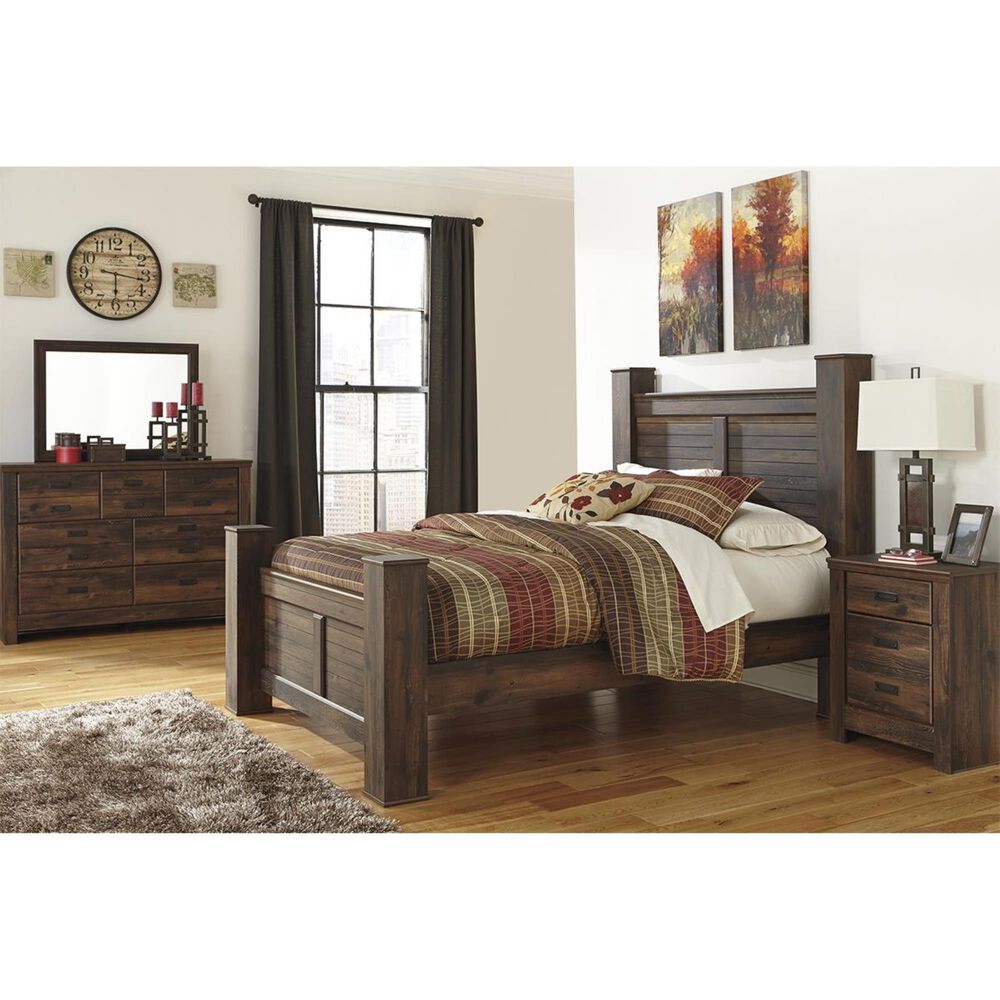 Signature Design by Ashley Quinden 4 Piece Queen Bedroom Set in Dark Brown, , large