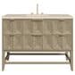 James Martin Vanities Emmeline 48" Single Vanity in Pebble Oak with 3 cm Eternal Marfil Quartz Top, , large