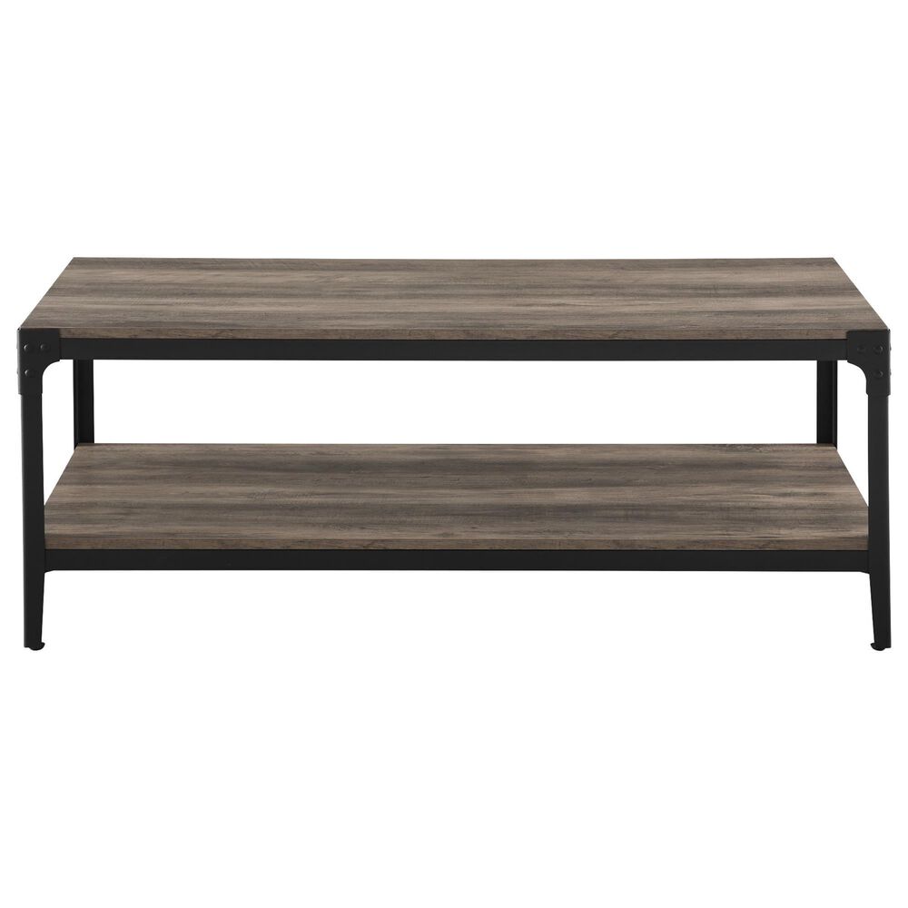Walker Edison Angle Iron Coffee Table in Grey Wash, , large