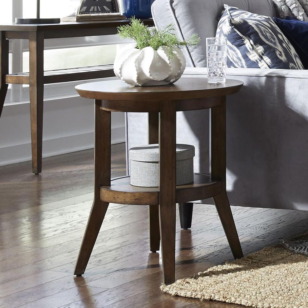 Belle Furnishings Ventura Boulevards Round End Table in Bronze Spice, , large