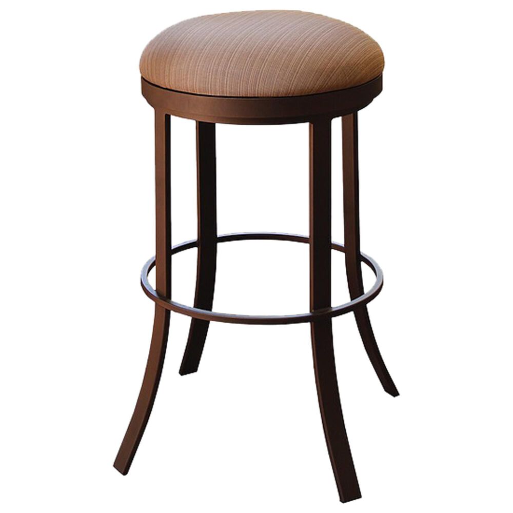Delaware Dining Bailey 30" Patio Swivel Barstool with Dupione Oak Seat in Sun Bronze, , large