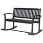 Hearth and Haven Baxter Outdoor Rocking Loveseat in Dark Grey, , large