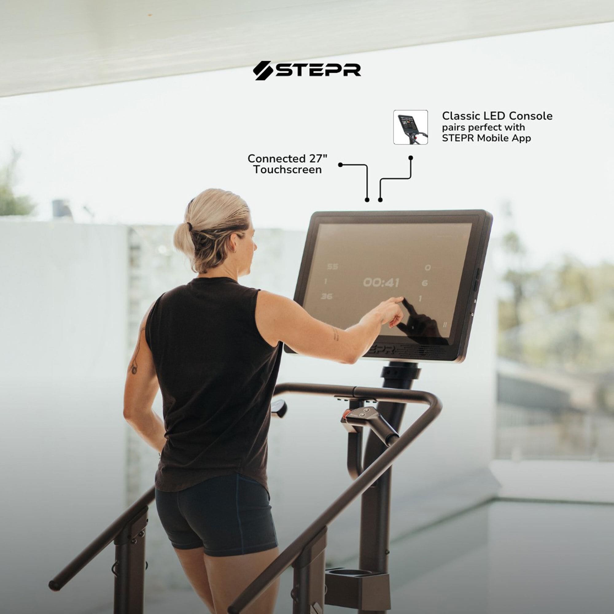 STEPR Classic Stair Climber with LED Console in Black