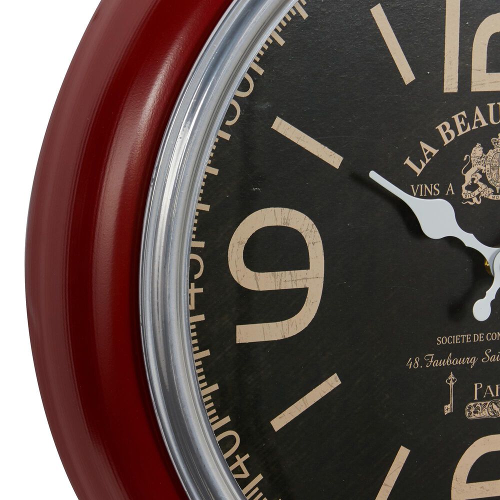 Maple and Jade 17&quot; Wall Clock in Brick Red, , large