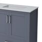 Lexora Home Jacques 72" Double Bathroom Vanity in Dark Grey with 2 cm White Quartz Top and Rectangular Sinks, , large