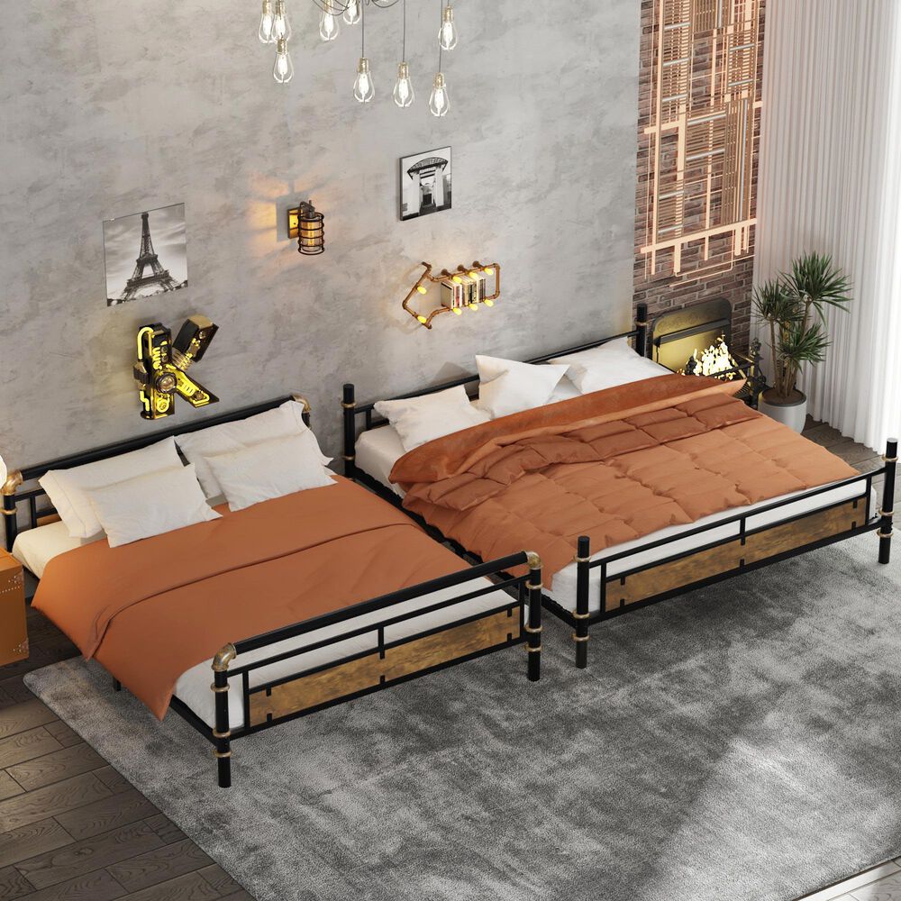 Hearth and Haven Full XL over Queen Detachable Bunk Bed in Black, , large