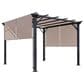 Sunwell Garden 10" x 10" Outdoor Metal Pergola with Canopy Shades in Beige, , large