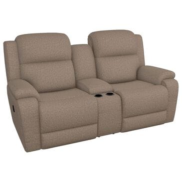 La-Z-Boy Dorian Manual Reclining Console Loveseat in Mushroom, , large
