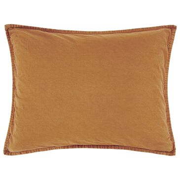 HiEnd Accents Stonewashed Cotton Canvas 21" x 27" Pillow Sham in Terracotta, , large