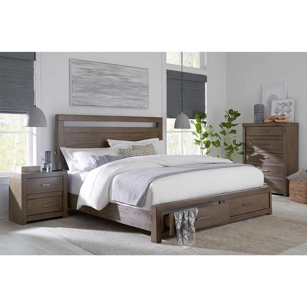 Riva Ridge Modern Loft 5-Piece Queen Storage Bedroom Set in Greystone, , large
