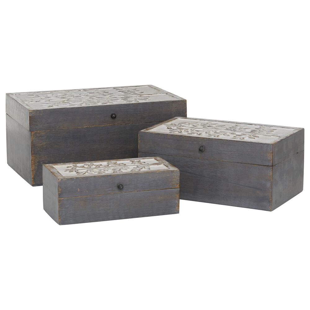 Maple and Jade Country Cottage Box in Grey (Set of 3), , large