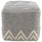 LR Home 16" Square Pouf in Gray and Melange, , large