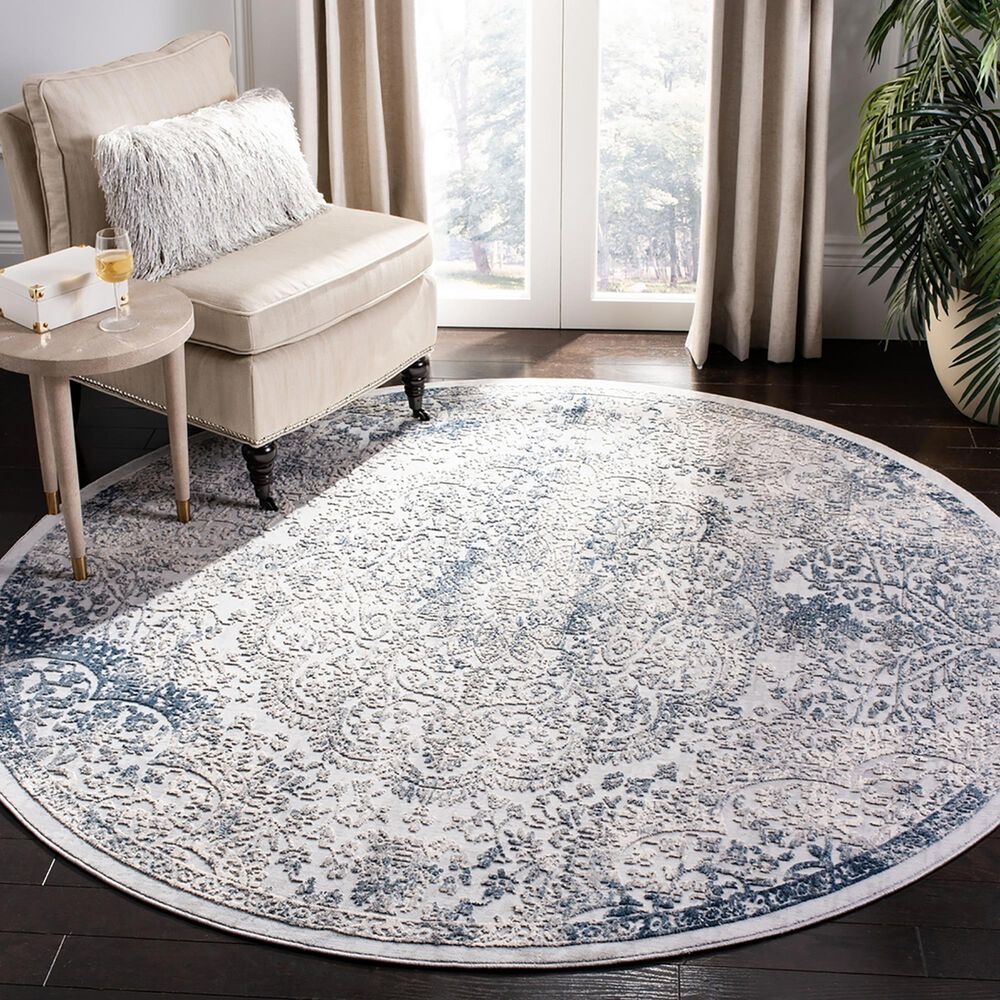 Safavieh Invista 6&#39;7&quot; Round Grey and Blue Area Rug, , large