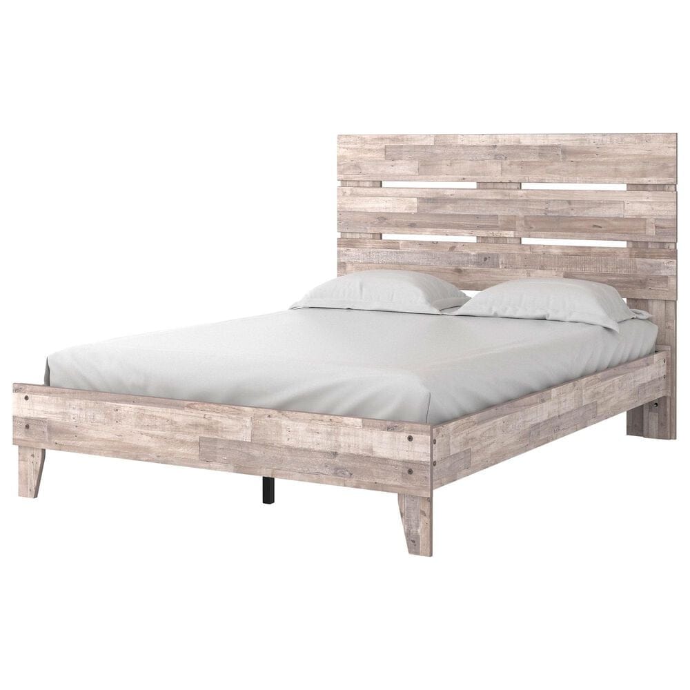 Ashley Neilsville Queen Panel Platform Bed in Whitewash, , large
