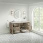 James Martin Vanities Breckenridge 60" Single Bathroom Vanity in Whitewashed Oak with 3 cm Victorian Silver Quartz Top and Rectangular Sink, , large