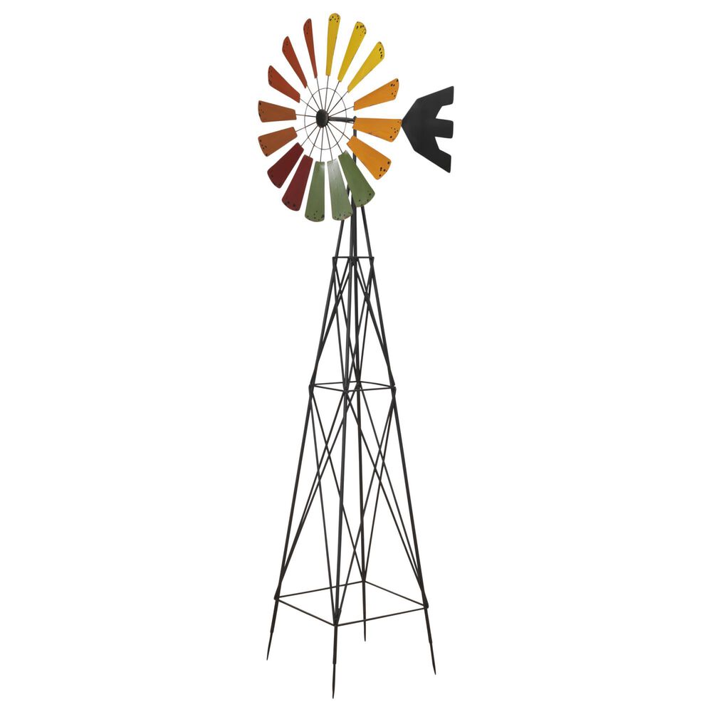 The Gerson Company 91.73" Garden Windmill in Multicolor, , large