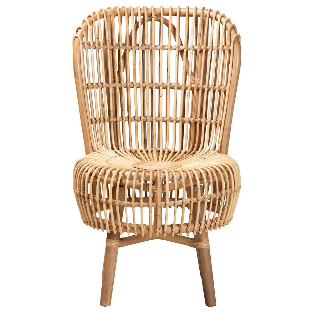 Baxton Studio Nagoya Tall Lounge Chair in Natural Brown, , large