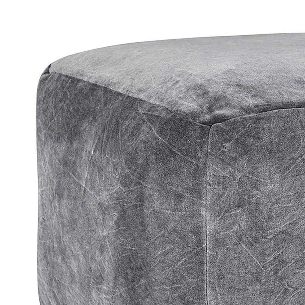 Classic Home Heirloom Pouf Ottoman in Gray Velvet, , large