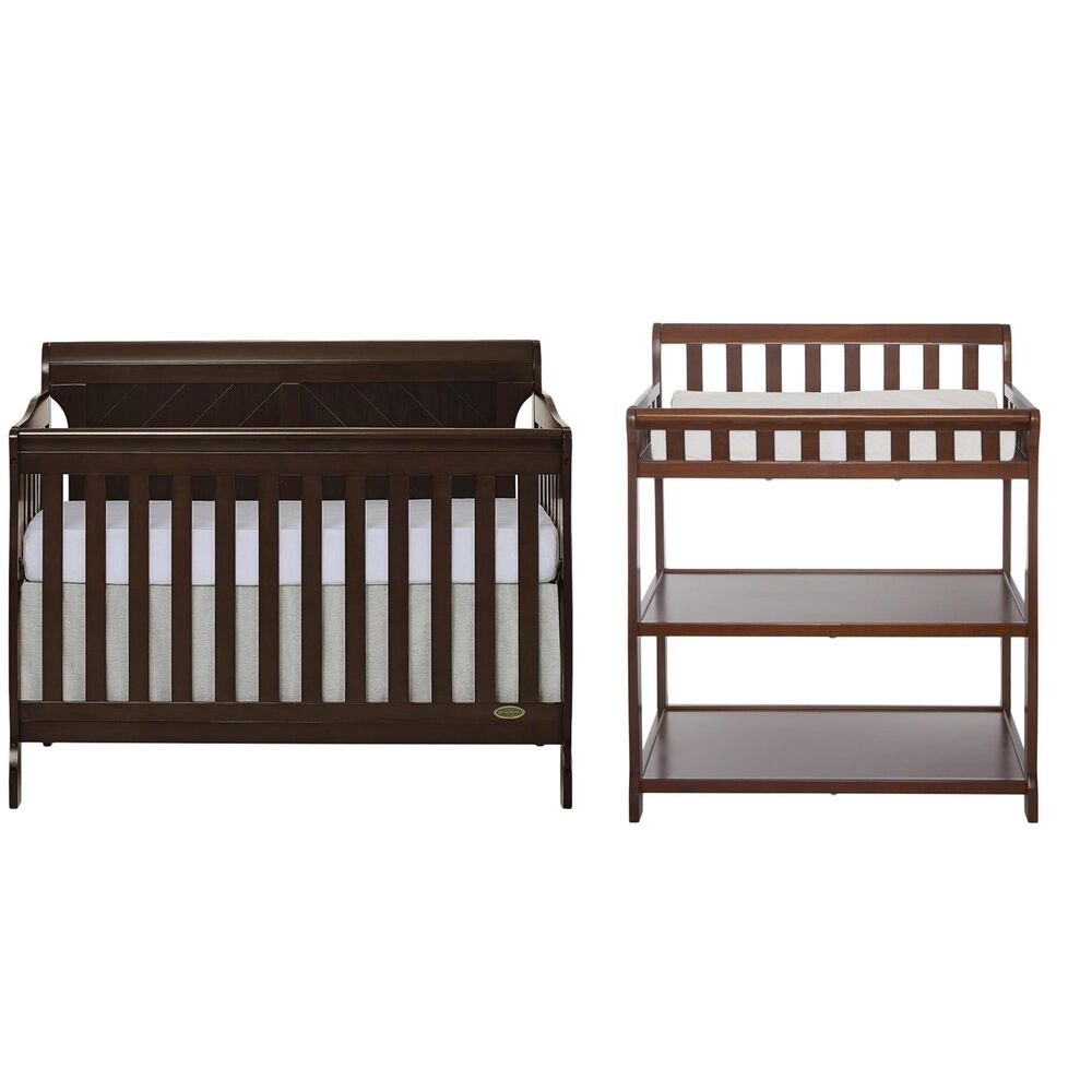 Evolur Ashton 2 Piece Nursery Set in Espresso, , large
