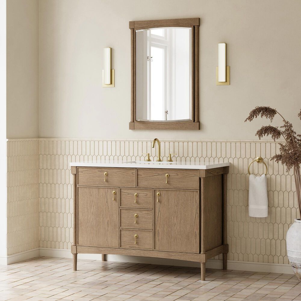 James Martin Kinnsden 26" Rectangular Mirror in Weathered Oak, , large