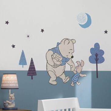 Lambs and Ivy Pooh Bear Wall Decal in Blue and Beige, , large