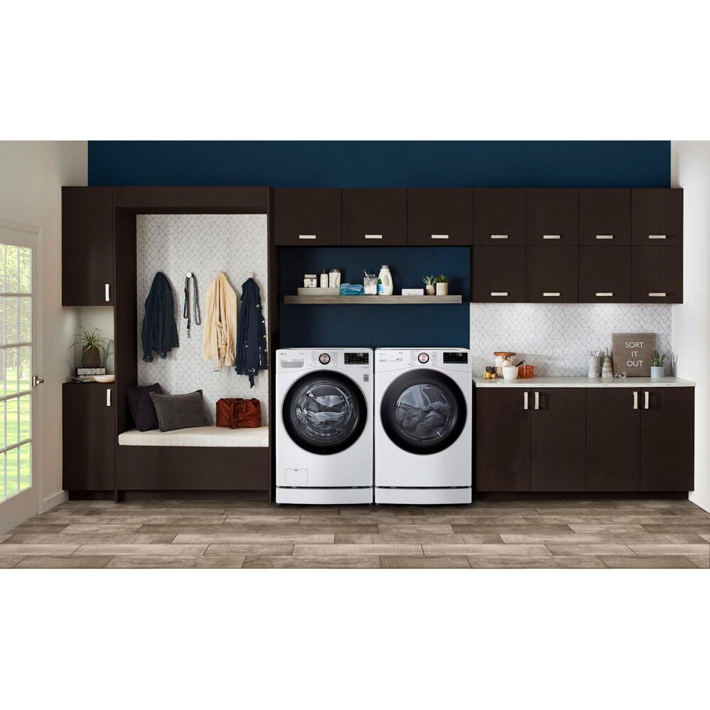 LG 7.4 Cu. Ft. Front Load Electric Dryer with TurboSteam in White, , large