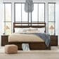 Riva Ridge Modern Loft King Storage Panel Bed with Two Nightstands in Brownstone, , large