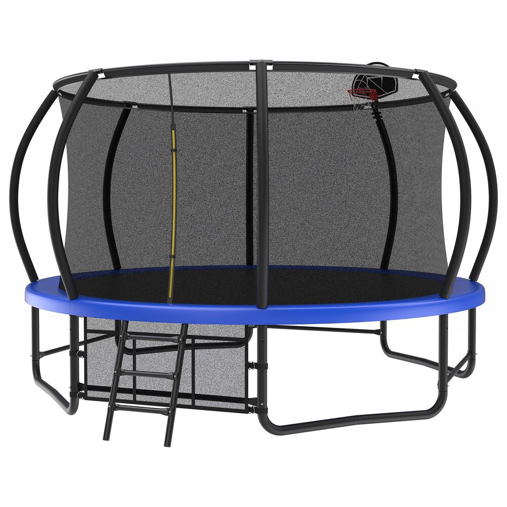 HOMLUX 14' Outdoor Trampoline in Blue, , large