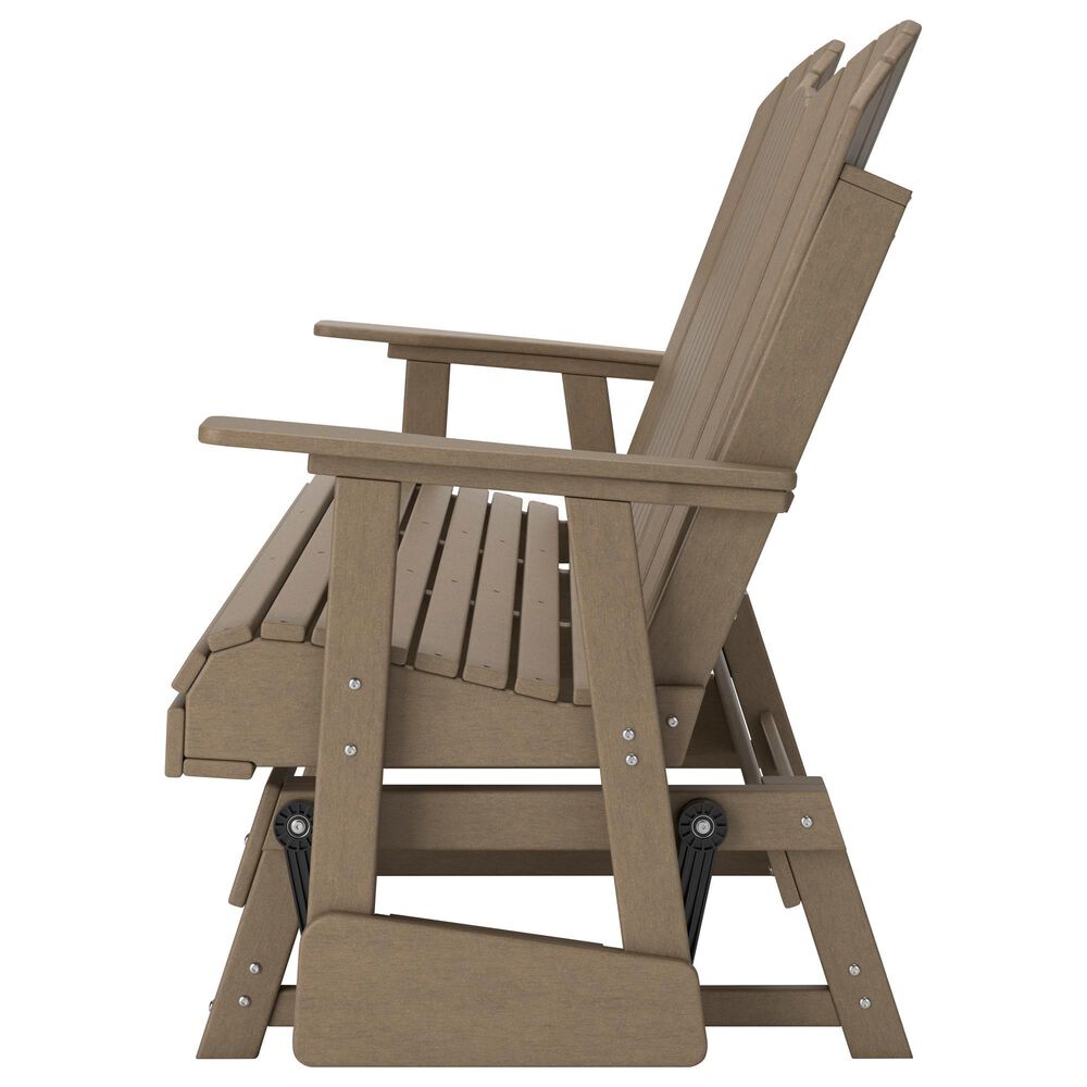 Ashley Hyland Wave Patio Glider Loveseat in Driftwood, , large