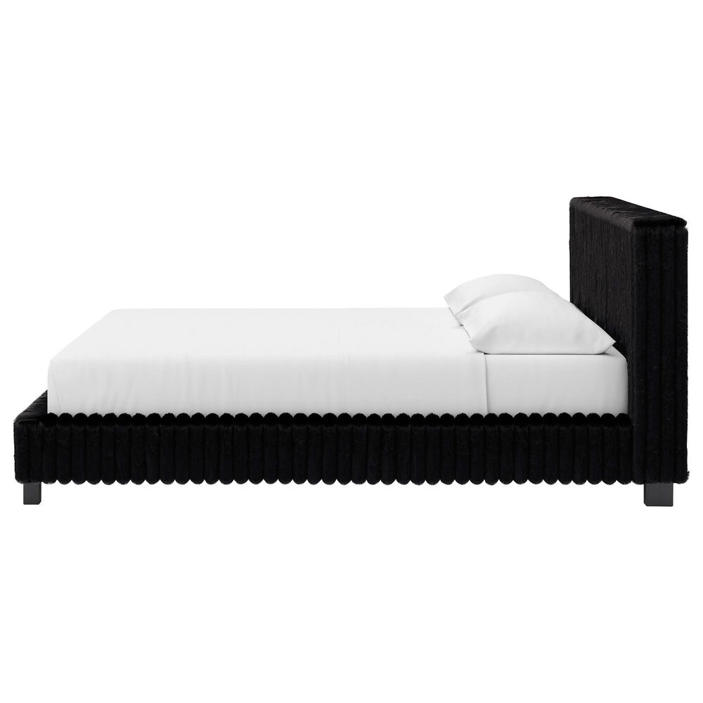 Ashley Zuraleus California King Upholstered Platform Bed with Two Nightstands in Matte Black, , large