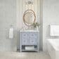 James Martin Vanities Breckenridge 30" Single Bathroom Vanity in Serenity Blue with 3 cm Carrara White Marble Top and Rectangular Sink, , large