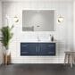 Lexora Home Geneva 48" Single Bathroom Vanity in Navy Blue with 2 cm White Cultured Marble Top and Rectangular Sink, , large