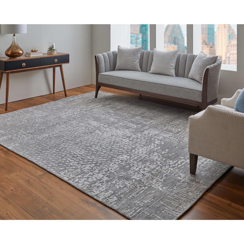 Feizy Eastfield 69A9F 3&#39; x 5&#39; Dark Gray Area Rug, , large
