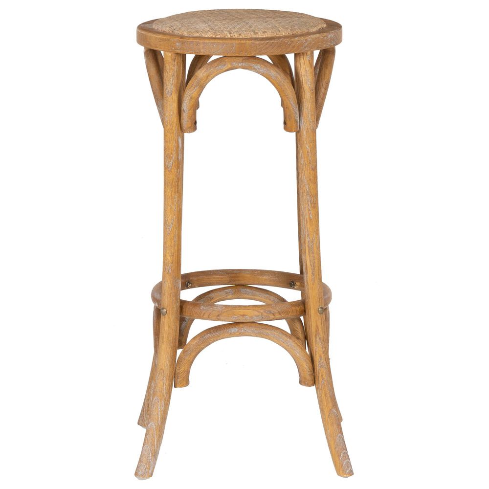 Linon Home Decor Rae Rattan Bar Stool in Brown, , large