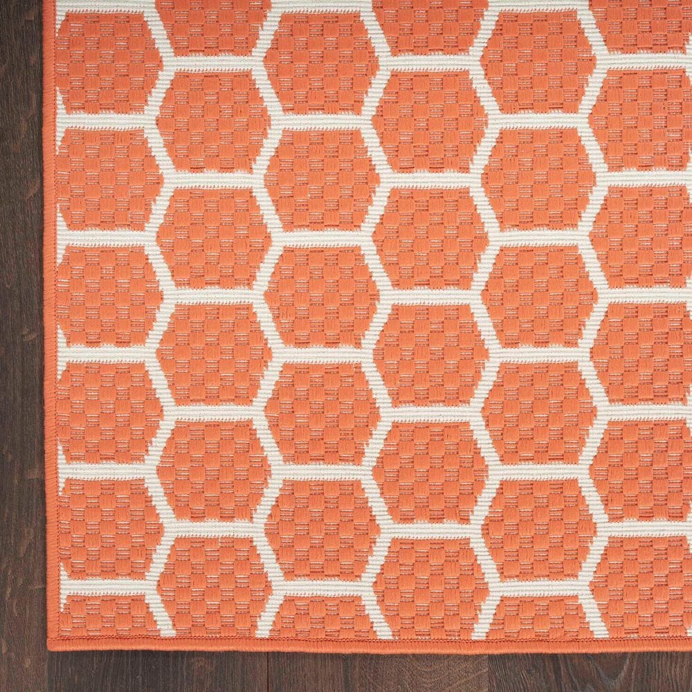 Nourison Twist Reversible 8&#39; x 10&#39; Coral Indoor/Outdoor Area Rug, , large