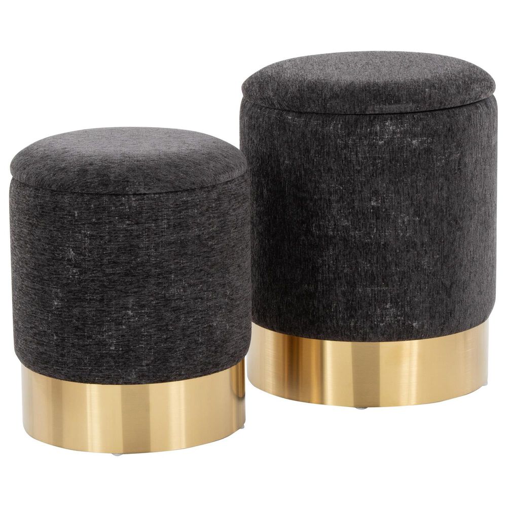 Lumisource Marla 2-Piece Nesting Ottoman Set in Black, , large