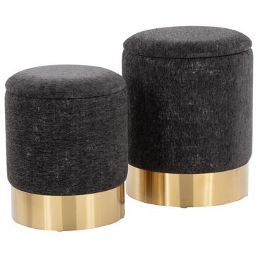 Lumisource Marla 2-Piece Nesting Ottoman Set in Black, , large