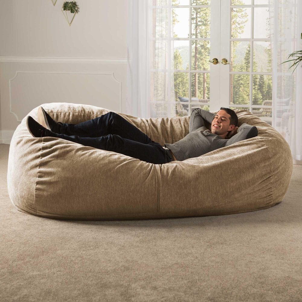 Jaxx 7&#39; Bean Bag Sofa in Beige, , large