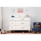 Babyletto Lolly 6 Drawer Double Dresser in White and Natural, , large