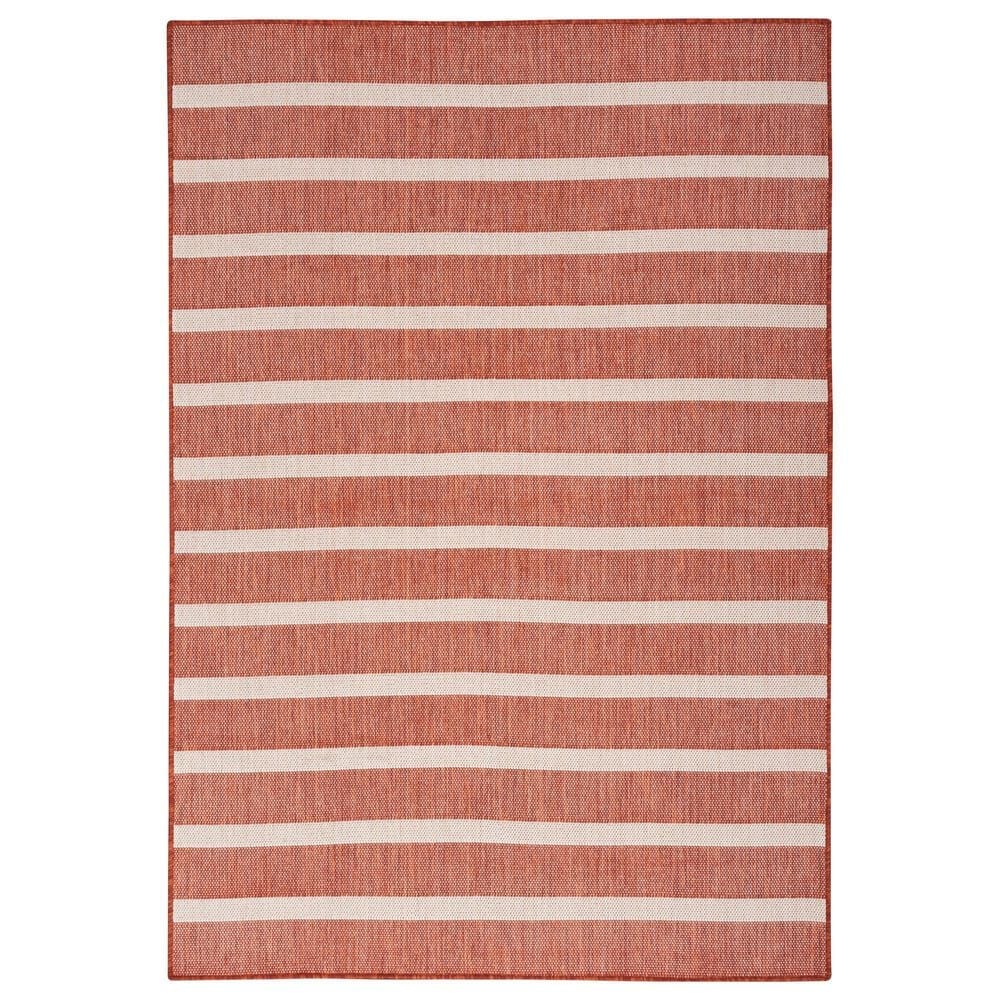 Nourison Positano POS03 Terracotta and Ivory 7&#39; x 10&#39; Indoor/Outdoor Area Rug, , large