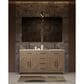 Lexora Home Abbey 60" Double Bathroom Vanity in Grey Oak with 2 cm White Carrara Marble Top and Rectangular Sinks, , large