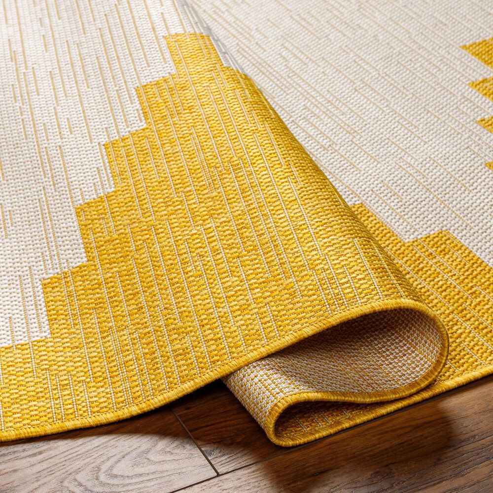 Surya Eagean EAG-2437 Mustard and Ivory 2&#39; x 2&#39;11&quot; Indoor/Outdoor Area Rug, , large