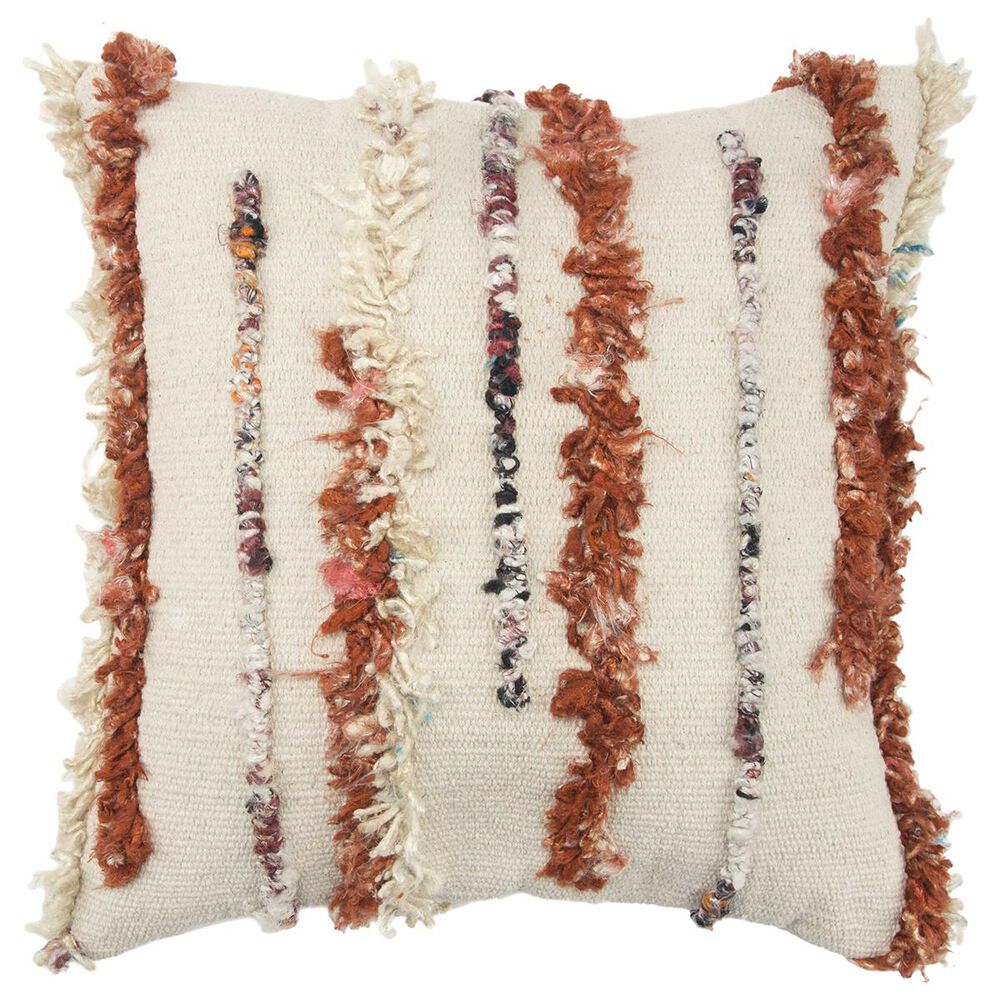 Rizzy Home 20" x 20" Poly-Fill Pillow in Striped Orange, , large