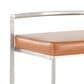 Lumisource Fuji Stackable Barstool with Camel Faux Leather in Stainless Steel (Set of 2), , large