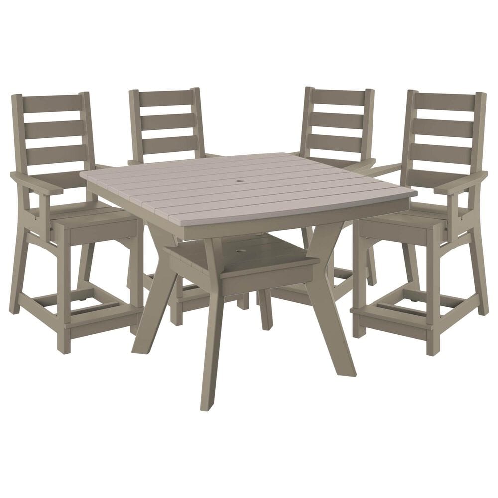 Amish Country 5-Piece Patio Counter Height Dining Set in Sand and Weatherwood, , large