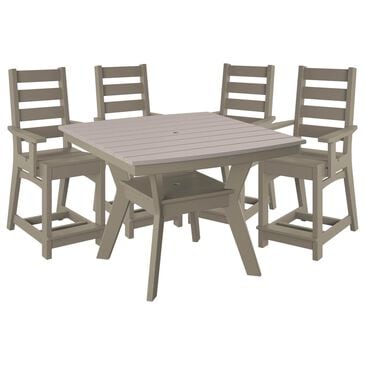 Amish Country 5-Piece Patio Counter Height Dining Set in Sand and Weatherwood, , large