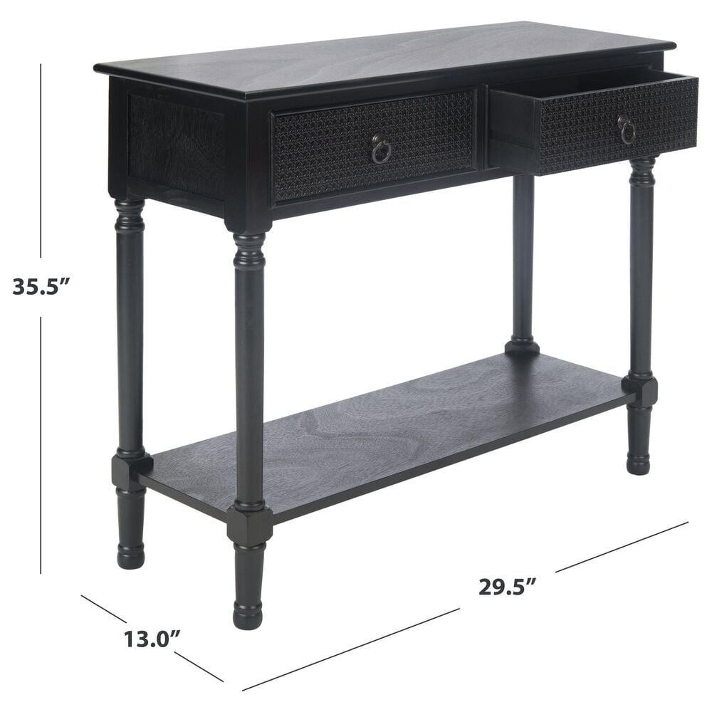 Safavieh Haines 2-Drawer Console Table in Black, , large