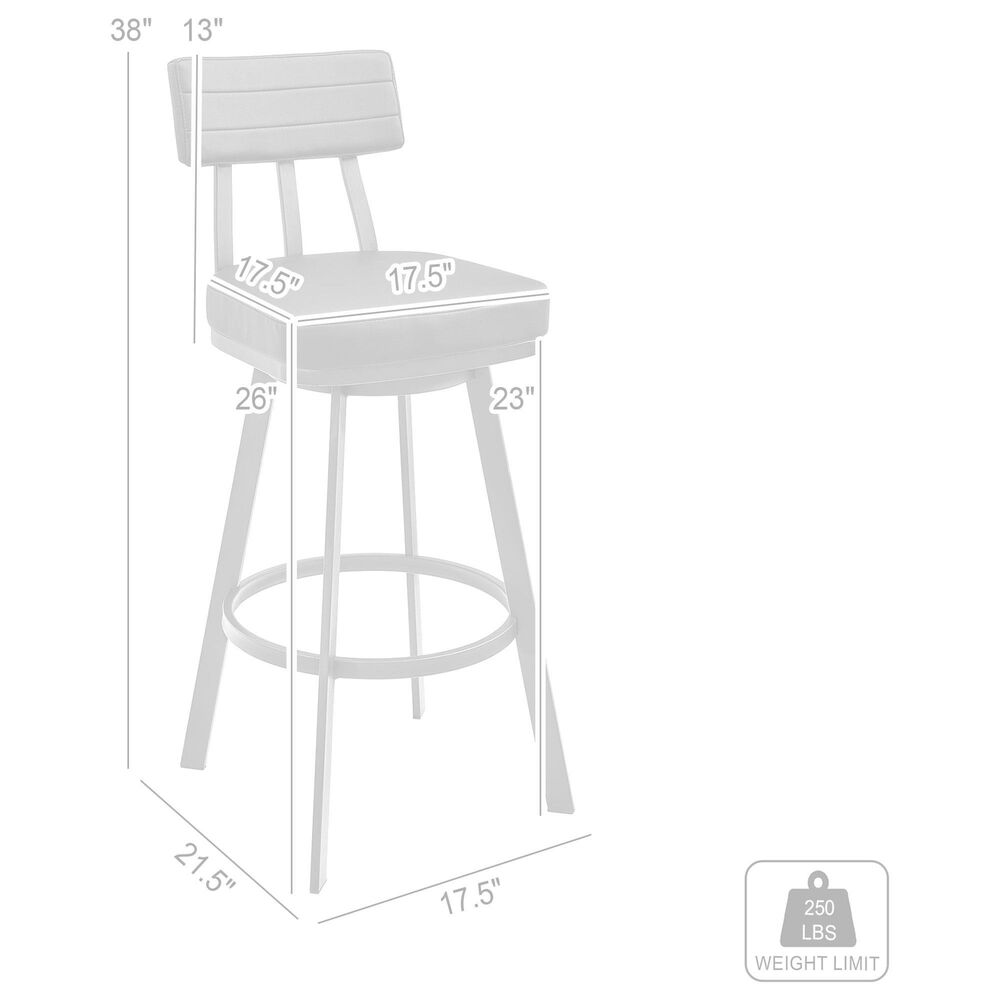 Blue River Benjamin Swivel Counter Stool with Black Cushion in Brushed Stainless Steel, , large