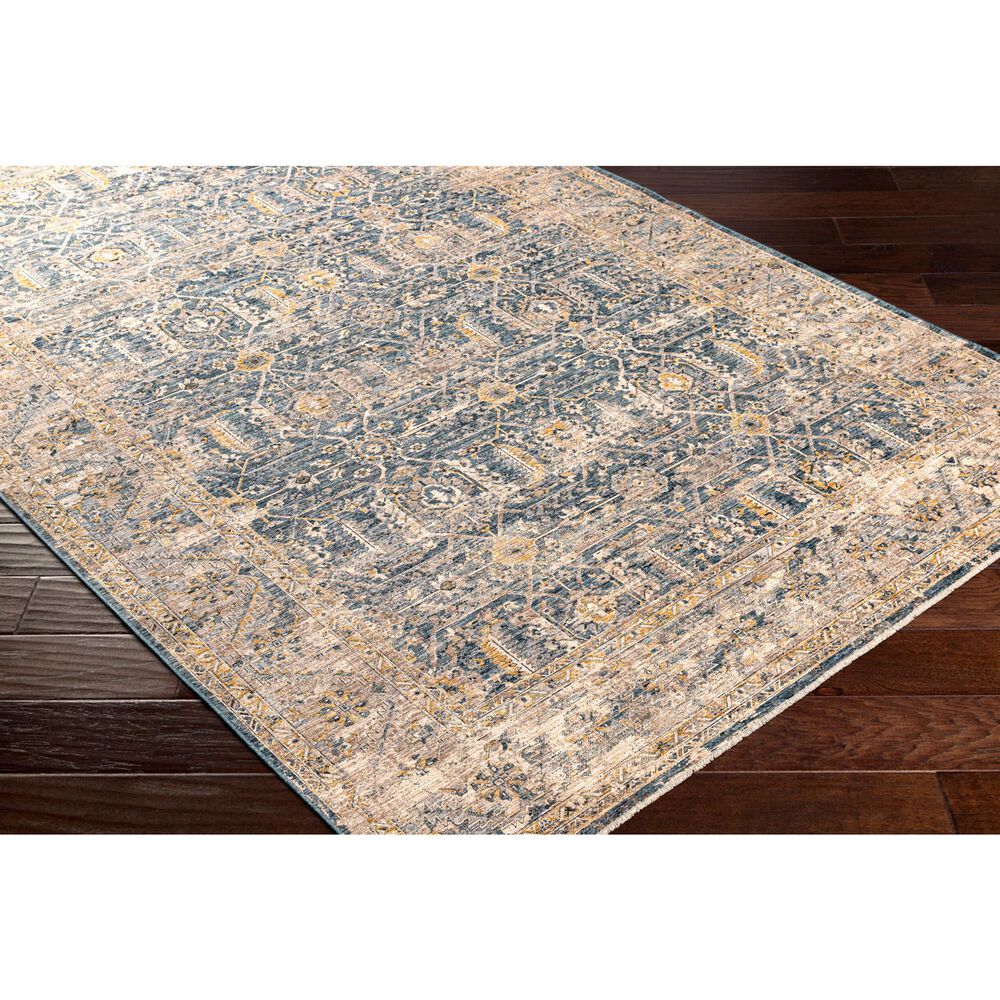 Surya Aspendos 6&#39;7&quot; x 9&#39;6&quot; Denim, Gray, Wheat, Taupe, Black and Cream Area Rug, , large