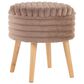 Lumisource Tray Plush 2-Piece Storage Ottoman Set in Light Brown, , large